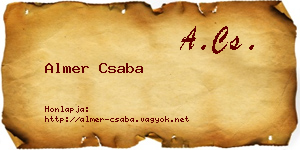 Almer Csaba névjegykártya